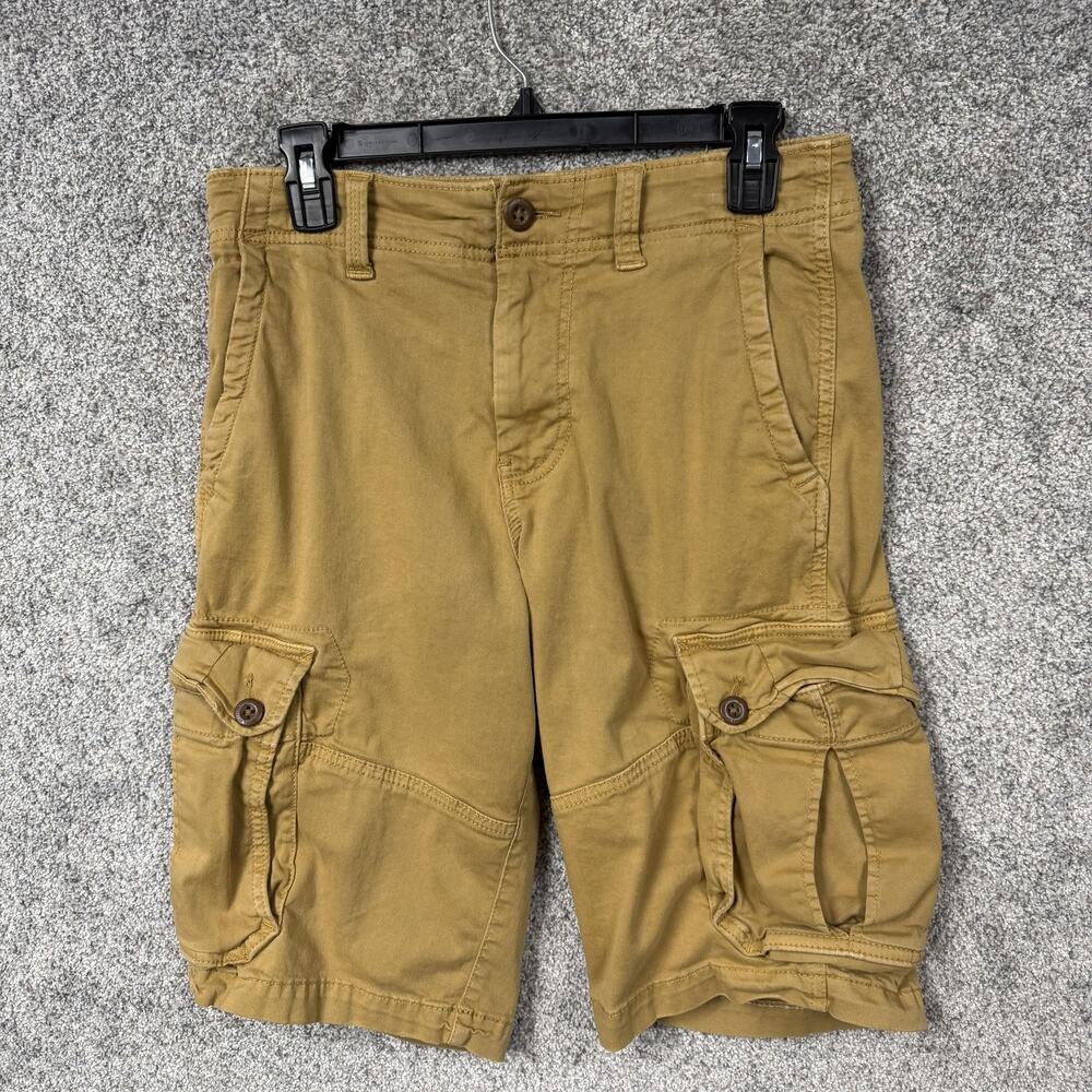 American Eagle Outfitters Cargo Shorts Mens 29x12 Mustard Extreme Flex Gorpcore